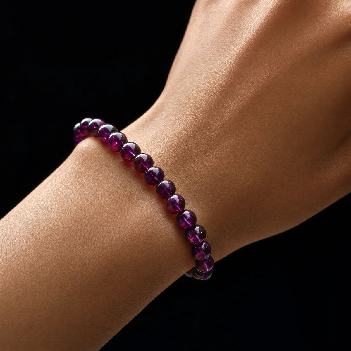 **RARE CRYSTAL** Selavra Limited Deep Purple Garnet Bracelet