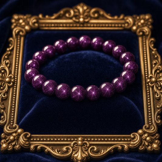 **RARE CRYSTAL** Selavra Limited Deep Purple Garnet Bracelet